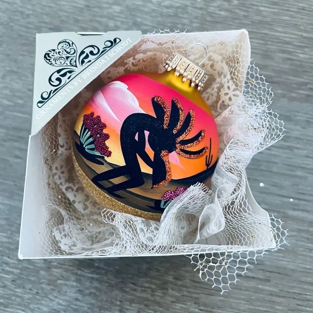 Arizona Desert Folk Art Indian Hand Painted Christmas Ornament Brenda J Schodt